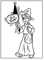 Een kleurplaat van  halloween