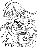 Een kleurplaat van  halloween