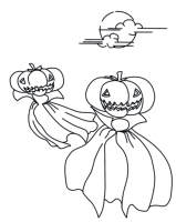 Een kleurplaat van  halloween