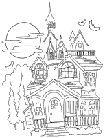 Een kleurplaat van  halloween