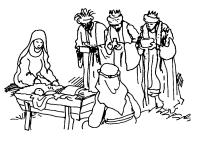Een kleurplaat van  kerstmis