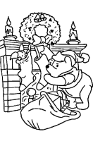Een kleurplaat van  kerstmis