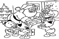 Een kleurplaat van  kerstmis