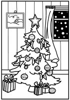 Een kleurplaat van  kerstmis