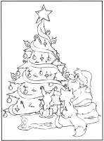 Een kleurplaat van  kerstmis