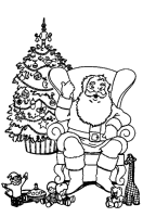 Een kleurplaat van  kerstmis