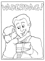 Een kleurplaat van  vaderdag