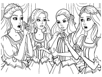 Een kleurplaat van  barbie