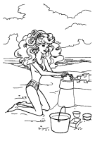 Een kleurplaat van  barbie