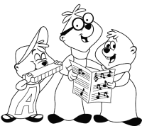 Een kleurplaat van  chipmunks