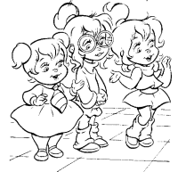 Een kleurplaat van  chipmunks