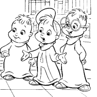 Een kleurplaat van  chipmunks