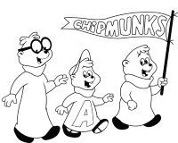 Een kleurplaat van  chipmunks