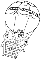 Een kleurplaat van  chipmunks