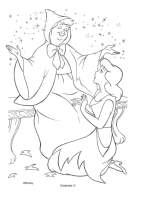 Een kleurplaat van  cinderella