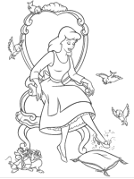 Een kleurplaat van  cinderella