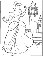 Een kleurplaat van  cinderella