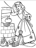 Een kleurplaat van  cinderella