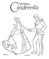 Een kleurplaat van  cinderella