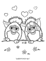 Een kleurplaat van  furbies