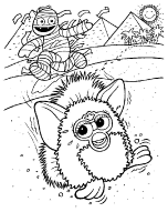 Een kleurplaat van  furbies