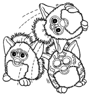 Een kleurplaat van  furbies