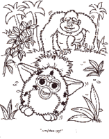 Een kleurplaat van  furbies