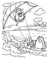 Een kleurplaat van  furbies