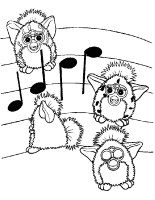 Een kleurplaat van  furbies