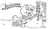 Een kleurplaat van  madagascar