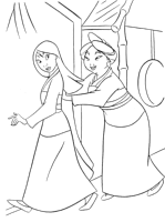 Een kleurplaat van  mulan