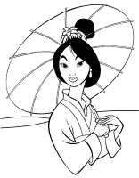 Een kleurplaat van  mulan