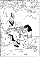 Een kleurplaat van  mulan