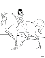 Een kleurplaat van  mulan