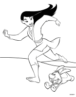 Een kleurplaat van  mulan