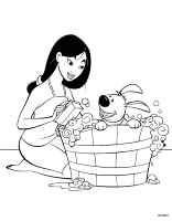 Een kleurplaat van  mulan