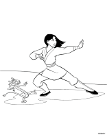 Een kleurplaat van  mulan