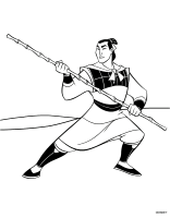 Een kleurplaat van  mulan