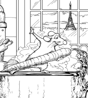 Een kleurplaat van  ratatouille
