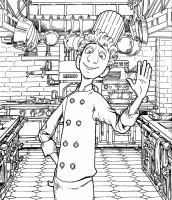 Een kleurplaat van  ratatouille