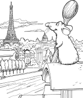 Een kleurplaat van  ratatouille