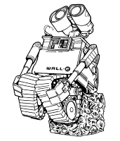 Een kleurplaat van  wall-e