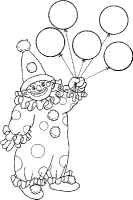 Een kleurplaat van  clown