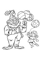 Een kleurplaat van  clown