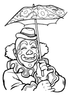 Een kleurplaat van  clown
