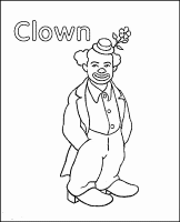 Een kleurplaat van  clown