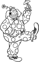 Een kleurplaat van  clown