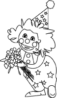 Een kleurplaat van  clown