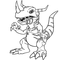 Een kleurplaat van  digimon