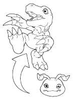 Een kleurplaat van  digimon